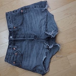 Levi's 501 Denim Button Up Shorts size 25 Gray Wash